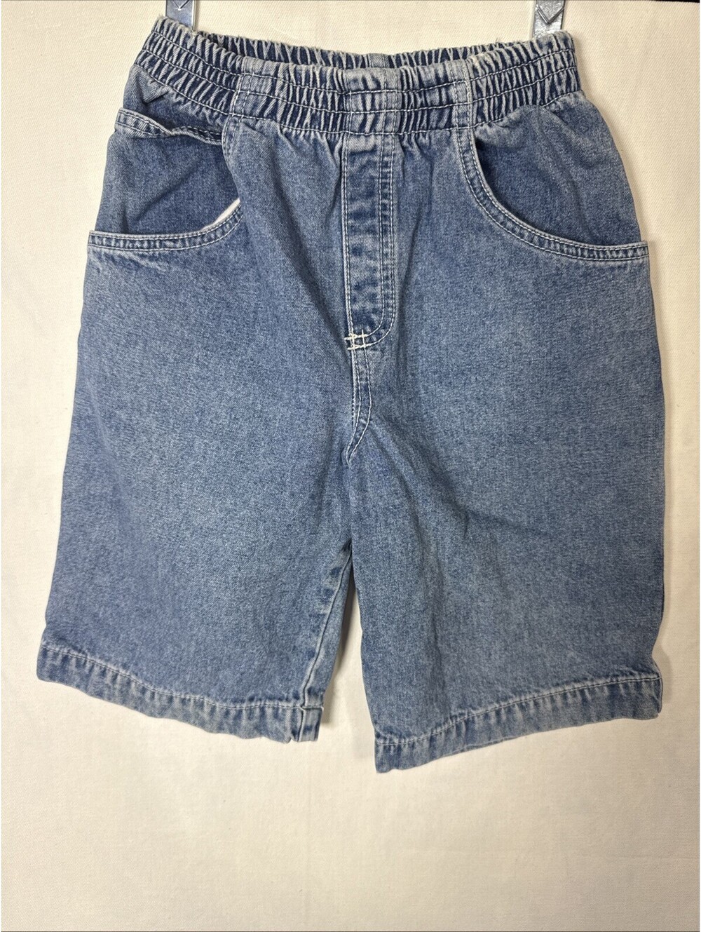 VTG Charlie Rocket Kids USA Made Denim Shorts Elastic High Rise Size 7
